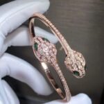 [Eternal Jewelry]SERPENTI BRACELET PINK GOLD MALACHITE DIAMOND DOUBLE SNAKE - 图片 5