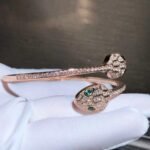 [Eternal Jewelry]SERPENTI BRACELET PINK GOLD MALACHITE DIAMOND DOUBLE SNAKE - 图片 6