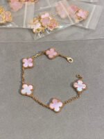 [Eternal Jewelry]CLOVER 5 MOTIFS Pink  AGATE  BRACELET - 图片 10