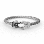 [Eternal Jewelry]FORCE LARGE HORSESHOE BLACK WHITE DIAMOND BRACELET SILVER