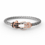 [Eternal Jewelry]FORCE LARGE HORSESHOE BLACK WHITE DIAMOND BRACELET ROSE GOLD