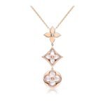 [Eternal Jewelry]COLOR BLOSSOM LARIAT NECKLACE PINK GOLD WHITE MOTHER PEARL AND DIAMOND - 图片 2