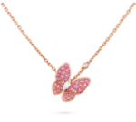 [Eternal Jewelry]BUTTERFLY RED DIAMOND ROSE GOLD NECKLACE - 图片 2