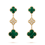 [Eternal Jewelry]CLOVER EARRINGS GOLD MALACHITE DIAMOND 3 MOTIF - 图片 2