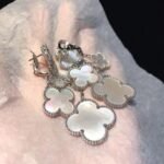 [Eternal Jewelry]CLOVER EARRINGS WHITE MOP 4 MOTIFS SILVER - 图片 3