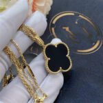 [Eternal Jewelry]CLOVER 25MM GOLD ONYX BIG CLOVER NECKLACE - 图片 4