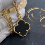 [Eternal Jewelry]CLOVER 25MM GOLD ONYX BIG CLOVER NECKLACE - 图片 5