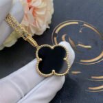 [Eternal Jewelry]CLOVER 25MM GOLD ONYX BIG CLOVER NECKLACE - 图片 6