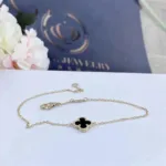 [Eternal Jewelry]CLOVER ONYX SINGLE FLOWER BRACELET - 图片 2