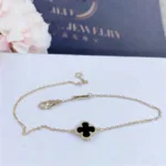 [Eternal Jewelry]CLOVER ONYX SINGLE FLOWER BRACELET - 图片 3