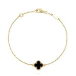 [Eternal Jewelry]CLOVER ONYX SINGLE FLOWER BRACELET