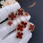 [Eternal Jewelry]CLOVER EARRINGS CARNELIAN 4 MOTIFS PINK GOLD - 图片 2