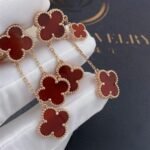 [Eternal Jewelry]CLOVER EARRINGS CARNELIAN 4 MOTIFS PINK GOLD - 图片 4