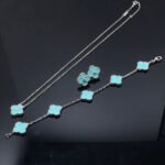 [Eternal Jewelry]CLOVER 1 DIAMOND BLUE SKY SILVER EARRINGS - 图片 2