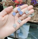 [Eternal Jewelry]CLOVER 10 MOTIFS CHALCEDONY DIAMONDS SILVER NECKLACE - 图片 6