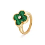 [Eternal Jewelry]CLOVER MALACHITE RING GOLD DIAMOND - 图片 2