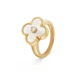 [Eternal Jewelry]CLOVER PINK MOP RING GOLD DIAMOND - 图片 3