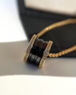 [Eternal Jewelry]ZERO 1 BLACK CERAMIC DIAMOND PINK GOLD NECKLACE - 图片 4
